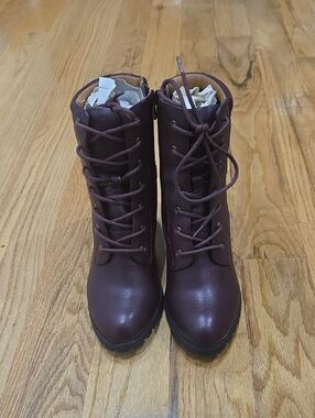 Style & Co. Lace-Up Burgundy Women's Combat Boots